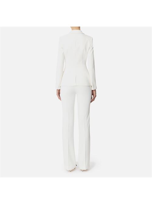 Double-breasted crepe suit with satin bands ELISABETTA FRANCHI | TP00251E2.360